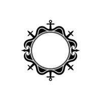 Ornate Circular Frame, Nautical Gothic Elements, Vintage vector