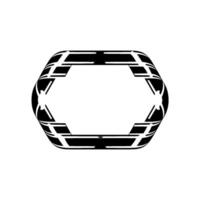 Geometric Deco Frame, Silver Black, Modern Abstract vector