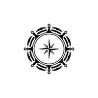 Intricate Celestial Compass Vintage Navigation Symbol vector