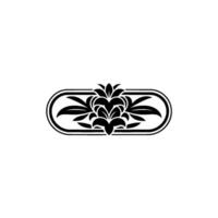 Elegant Botanical Emblem, Vintage Style, Ornament vector