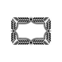 Elegant Black Wheat Frame, Vintage Element vector