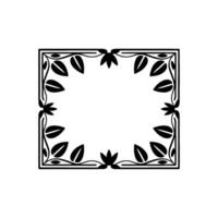 Geometric Botanical Frame, Vintage Style, Elegant Border vector