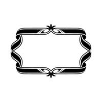 Elegant Black Ribbon Frame, Vintage Element, Swirls vector
