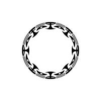 Tribal Circle Frame, Intricate Polynesian vector