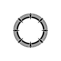 Geometric Tribal Emblem, Circular, Vintage Aesthetic vector