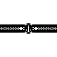 Nautical Border Anchor Rope Decorative Element, Vintage vector