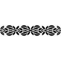 Elegant Botanical Border, Stylized Black vector