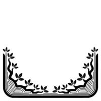 Art Deco Botanical Frame, Elegant Border - Vintage vector
