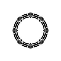 Circular Shell Motif, Minimalist Emblem, Oceanic vector