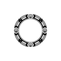 Art Deco Seashell Border, Elegant Circular vector