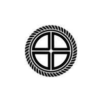 Geometric Compass, Nautical Symbol, Circular Emblem vector