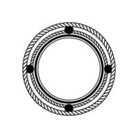 Nautical Circle Emblem, Vintage Style, Minimalist, Texture vector