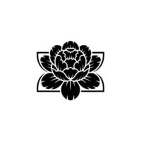 Geometric Black Lotus Emblem, Minimalist vector