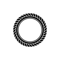 Circular Rope Motif, Minimalist Emblem, Vintage Texture vector