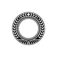 Stylized Laurel Wreath Circle, Minimalist vector