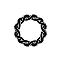 Interwoven Circle, Minimalist Emblem, Circular Motif, Wreath vector