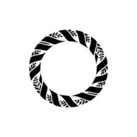 Stylized Black Wreath, Minimalist Circle, Organic vector