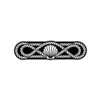 Nautical Shell Knot Emblem, Coastal vector