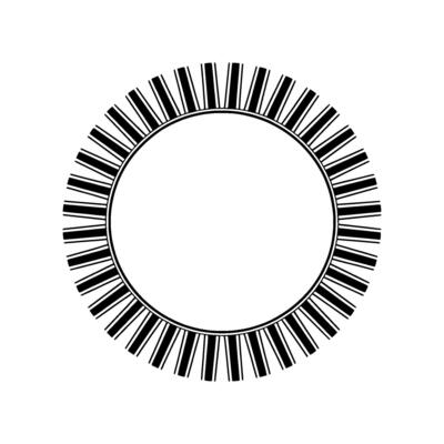 Circular Piano Keys - Minimalist Musical Motif