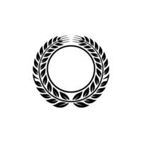 Elegant Laurel Wreath, Minimalist, Award Symbol - Circle vector