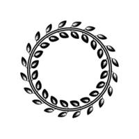 Elegant Leaf Wreath, Minimalist, Circular Emblem - Leaves vector