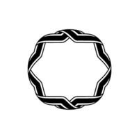 Geometric Hexagon Frame, Minimalist Black White vector