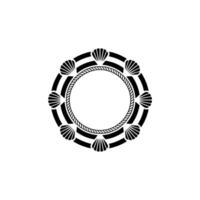 Circular Nautical Emblem, Minimalist, Shells vector