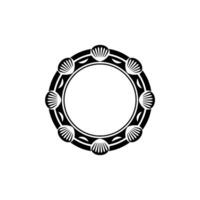 Oceanic Circle Shell Motif Emblem vector