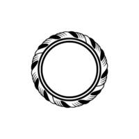Intricate Rope Frame, Minimalist, Circular Emblem vector