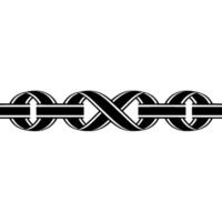 Interlocking Loops Minimalist Black White vector