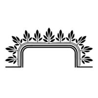 Stylized Arch with Leaf Motifs, Minimalist vector