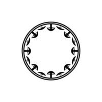 Nautical Circle Vintage Anchor Motif, Minimalist vector