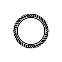 Minimalist Rope Circle Emblem, Nautical vector