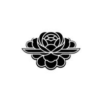 Geometric Black Rose Emblem, Minimalist vector