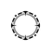 Tribal Circle Frame, Vintage, Minimalist Ornamentation vector