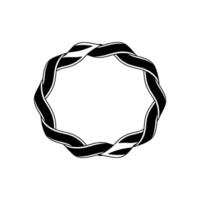 Minimalist Woven Circle, Geometric Frame, Modern vector