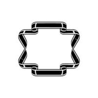 Elegant Black Ribbon Frame, Minimalist vector