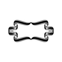 Elegant Black Ribbon Frame, Vintage, Decorative vector