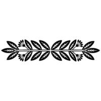 Stylized Leaf Border, Elegant Black, Decorative Element vector