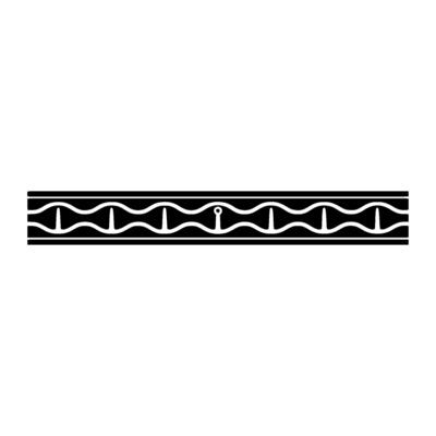 Stylized Wave Border, Minimalist, Geometric Pattern