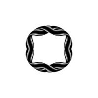 Abstract Circular Frame, Dynamic Wave Pattern, Minimalist vector