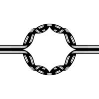 Abstract Ribbon Frame, Minimalist, Circular Motif - Monochrome vector