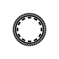Minimalist Rope Circle Emblem, Modern Branding Element vector