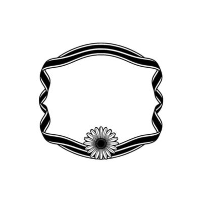 Elegant Ribbon Frame with Daisy Minimalist