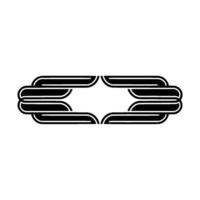 Art Deco Wave Emblem, Minimalist, Elegant Silhouette vector
