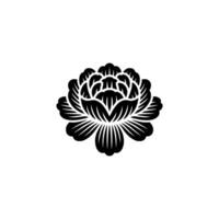 Intricate Black Floral Emblem, Elegant, Lotus vector