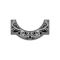 Intricate Black Ornamental Curve, Vintage Element vector