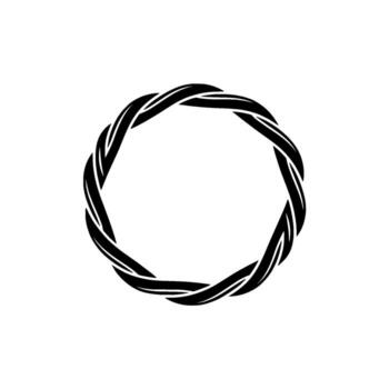 Minimalist Woven Circle, Symbolic Loop, Circular Motif vector