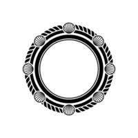 Oceanic Circle Frame, Nautical, Coastal Motif vector