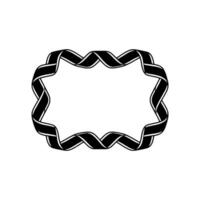 Elegant Black Ribbon Frame, Minimalist, Twirled vector